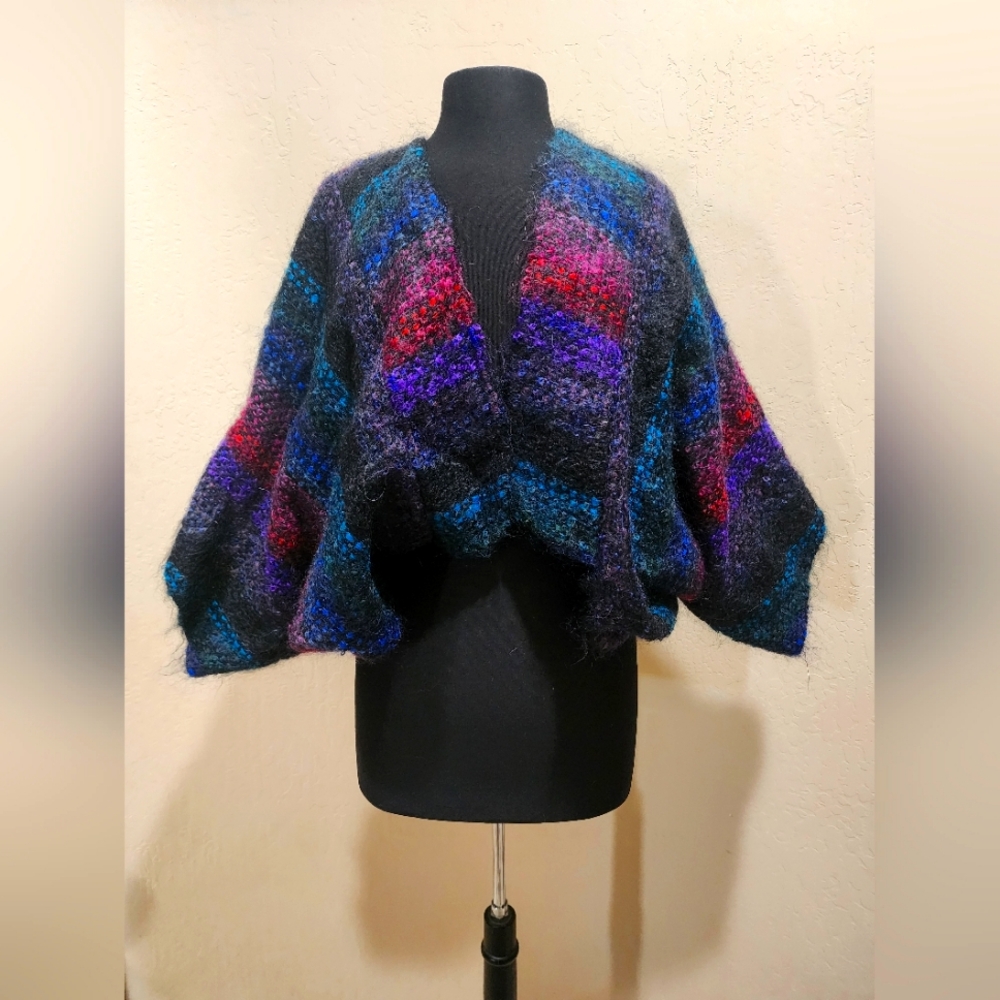 Warner Hand Weaving Multicolor Women's Open Cardigan Fancy Gap, Virginia